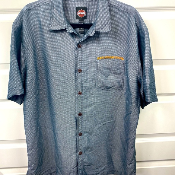 Harley Davidson Button Up Collared Performance Shirt Embroidered XL Extra Large - Picture 1 of 8